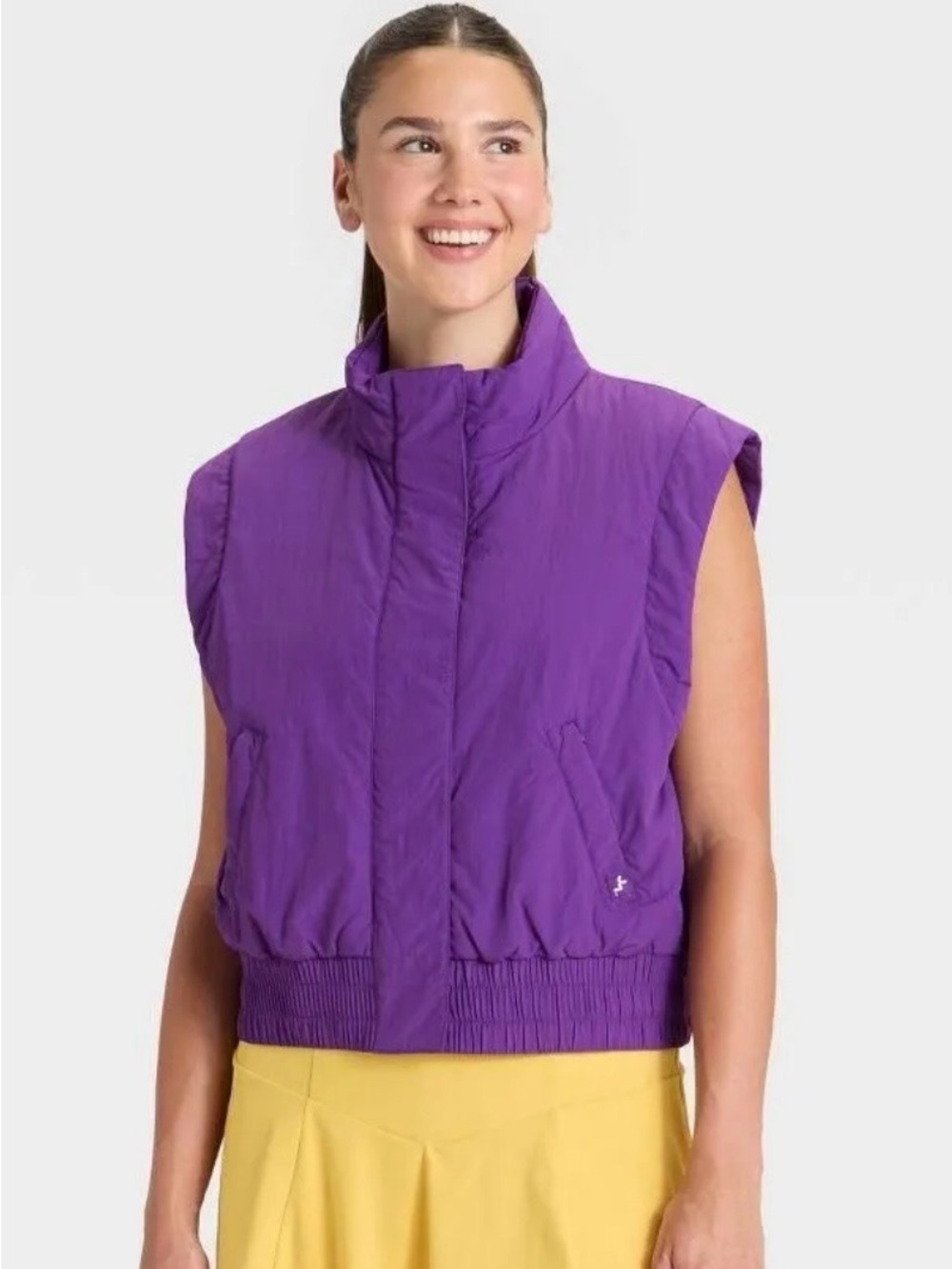 JoyLab Purple Sleeveless Puffer Vest for Women